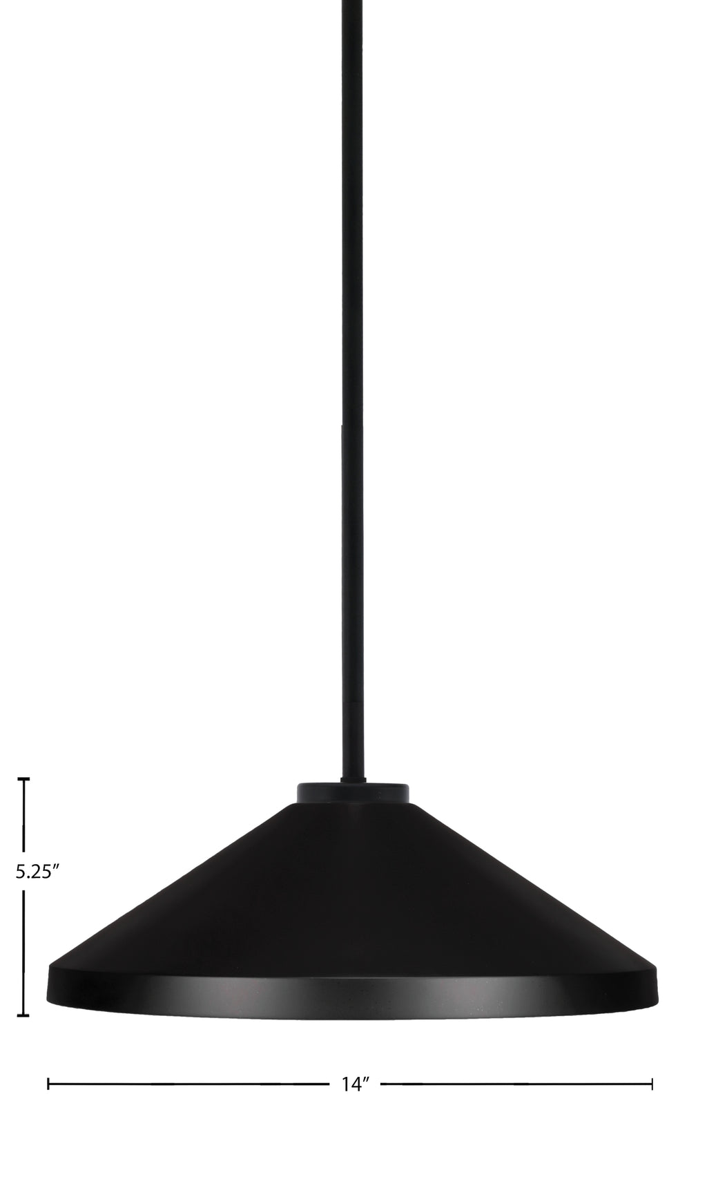 Sandia One Light Mini Pendant in Matte Black with Matte Black Metal Shade Shade