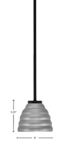 Sandia One Light Mini Pendant in Matte Black with Graphite Metal Shade Shade