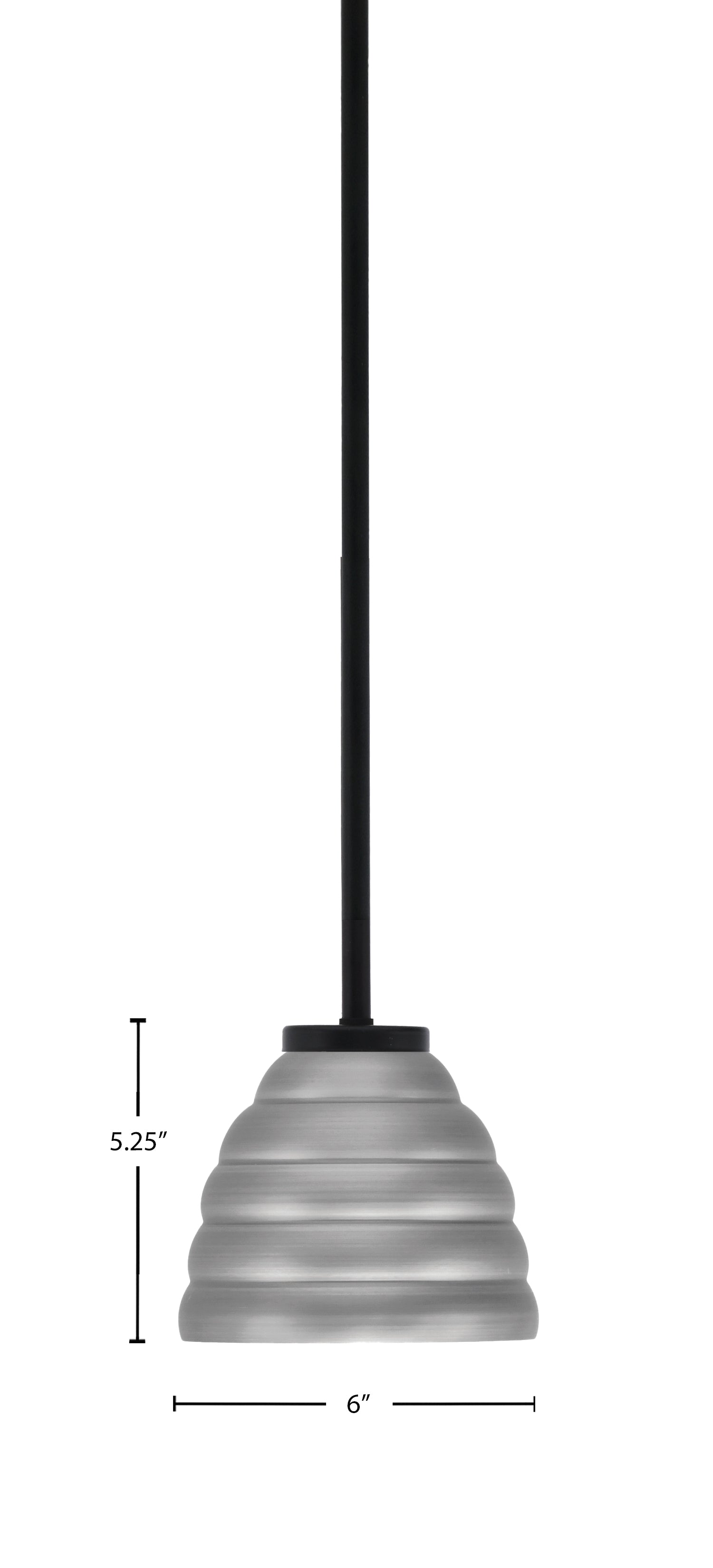 Sandia One Light Mini Pendant in Matte Black with Graphite Metal Shade Shade