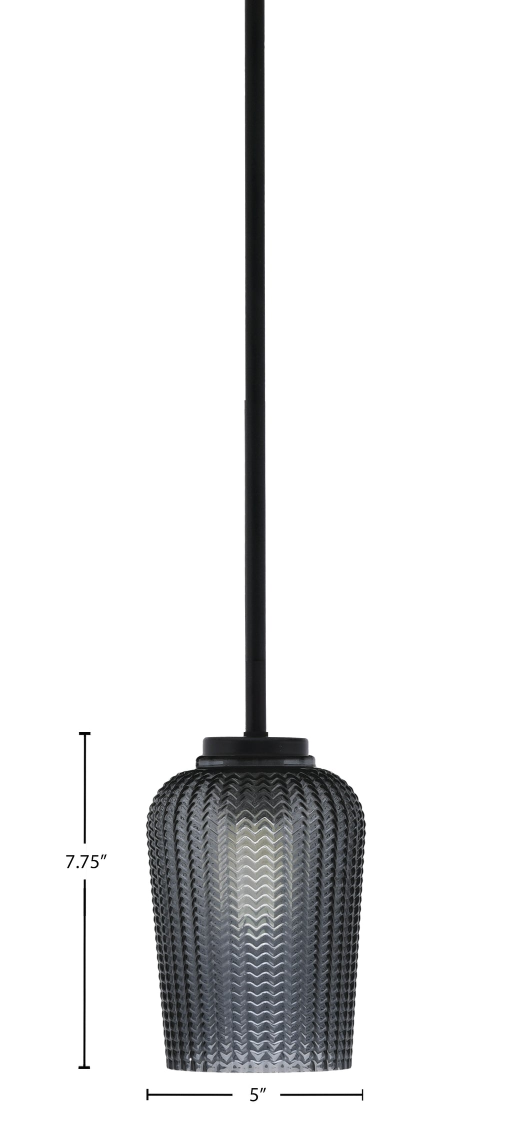 Sandia One Light Mini Pendant in Matte Black with Smoke Texture Shade