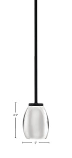 Sandia One Light Mini Pendant in Matte Black with Chrome Metal Shade Shade