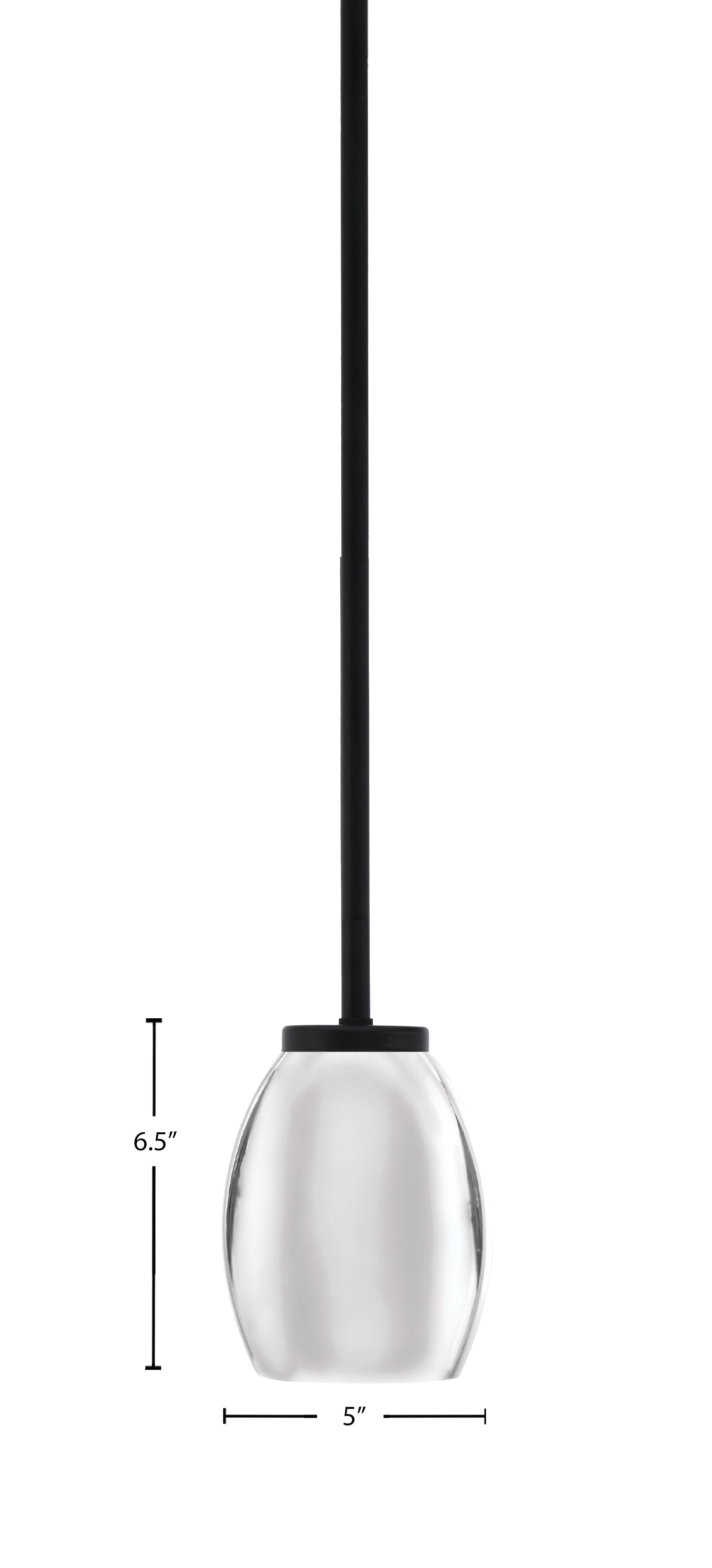 Sandia One Light Mini Pendant in Matte Black with Chrome Metal Shade Shade
