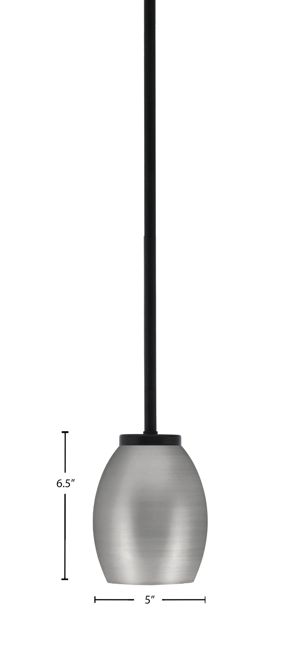Sandia One Light Mini Pendant in Matte Black with Graphite Metal Shade Shade