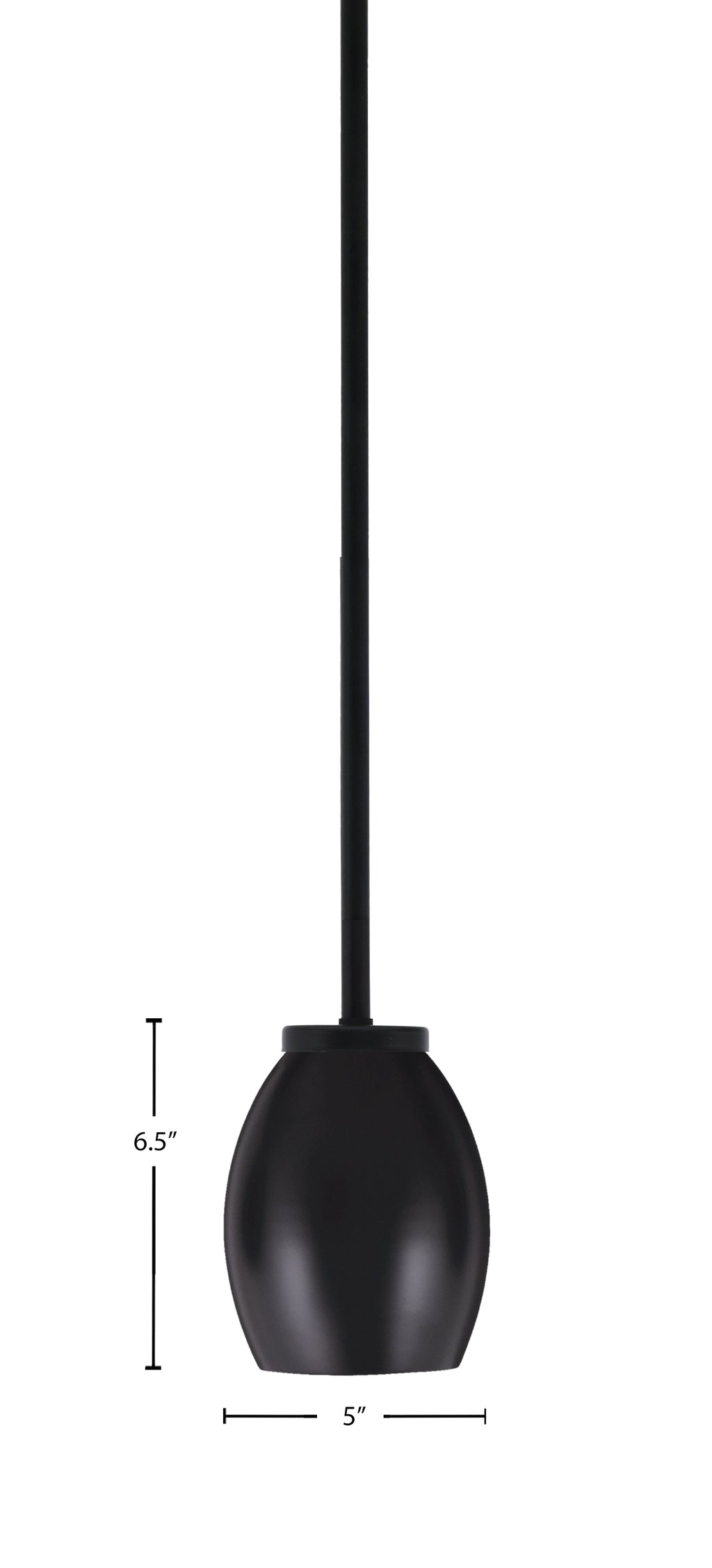 Sandia One Light Mini Pendant in Matte Black with Matte Black Metal Shade Shade
