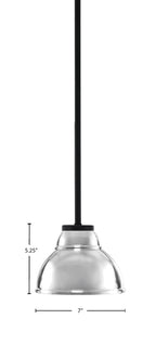 Sandia One Light Mini Pendant in Matte Black with Chrome Metal Shade Shade