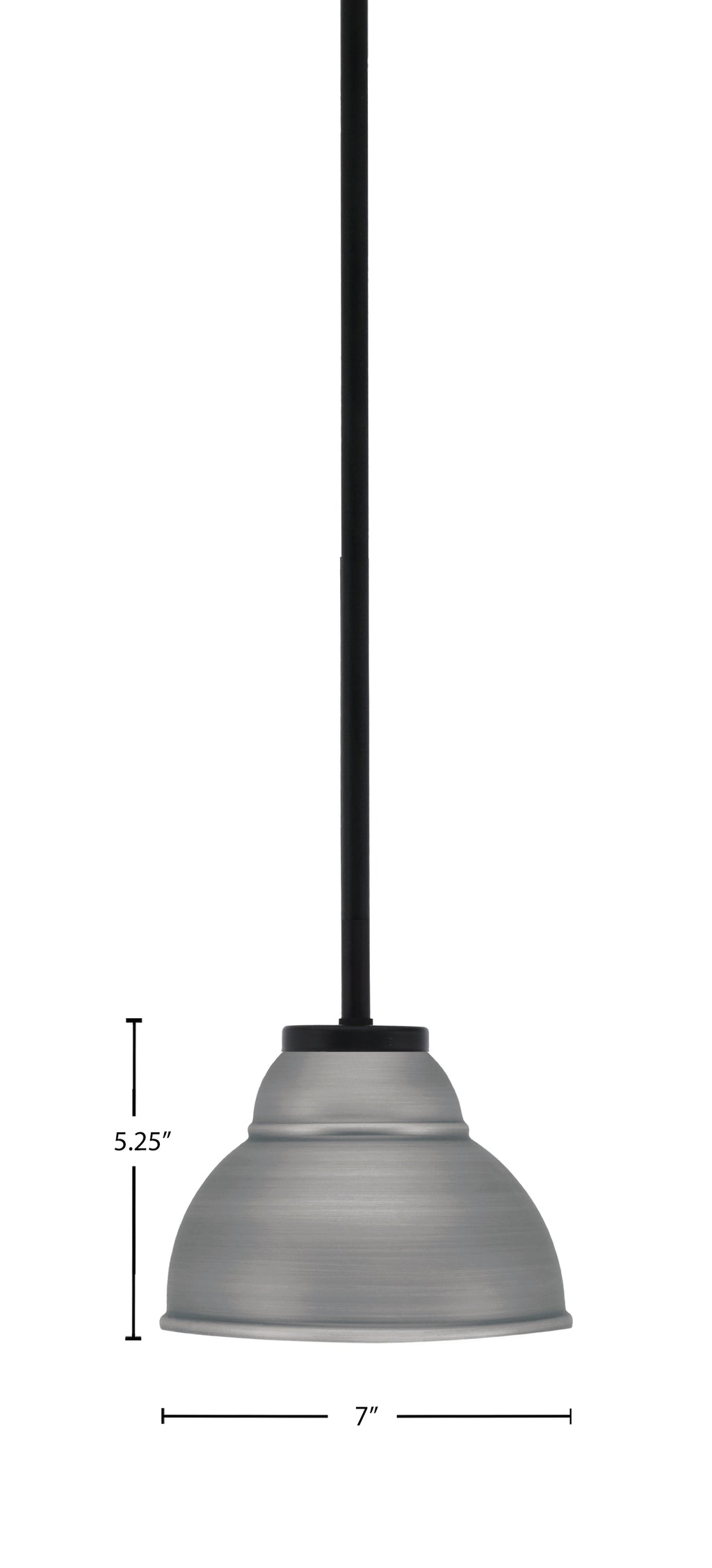 Sandia One Light Mini Pendant in Matte Black with Graphite Metal Shade Shade