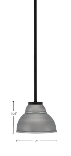 Sandia One Light Mini Pendant in Matte Black with Graphite Metal Shade Shade