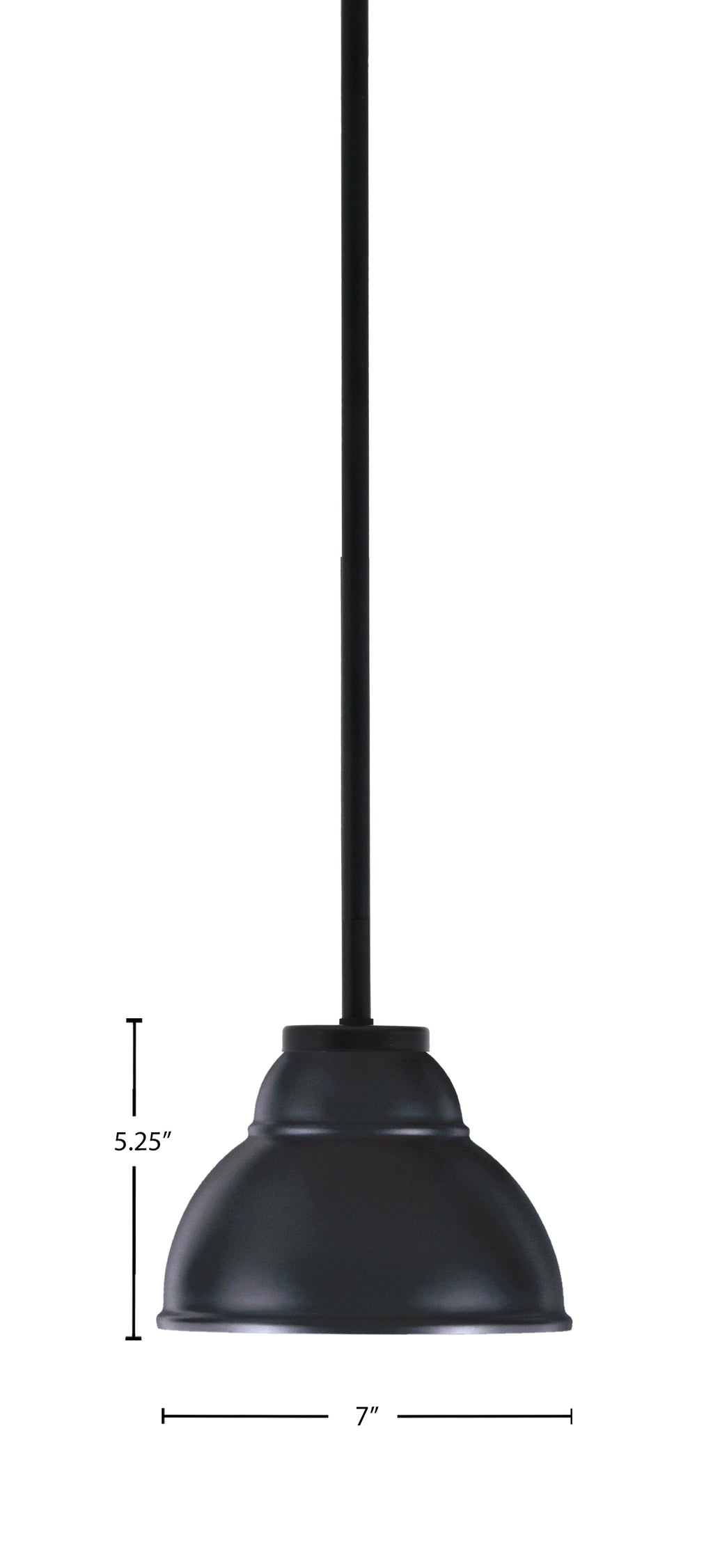 Sandia One Light Mini Pendant in Matte Black with Matte Black Metal Shade Shade