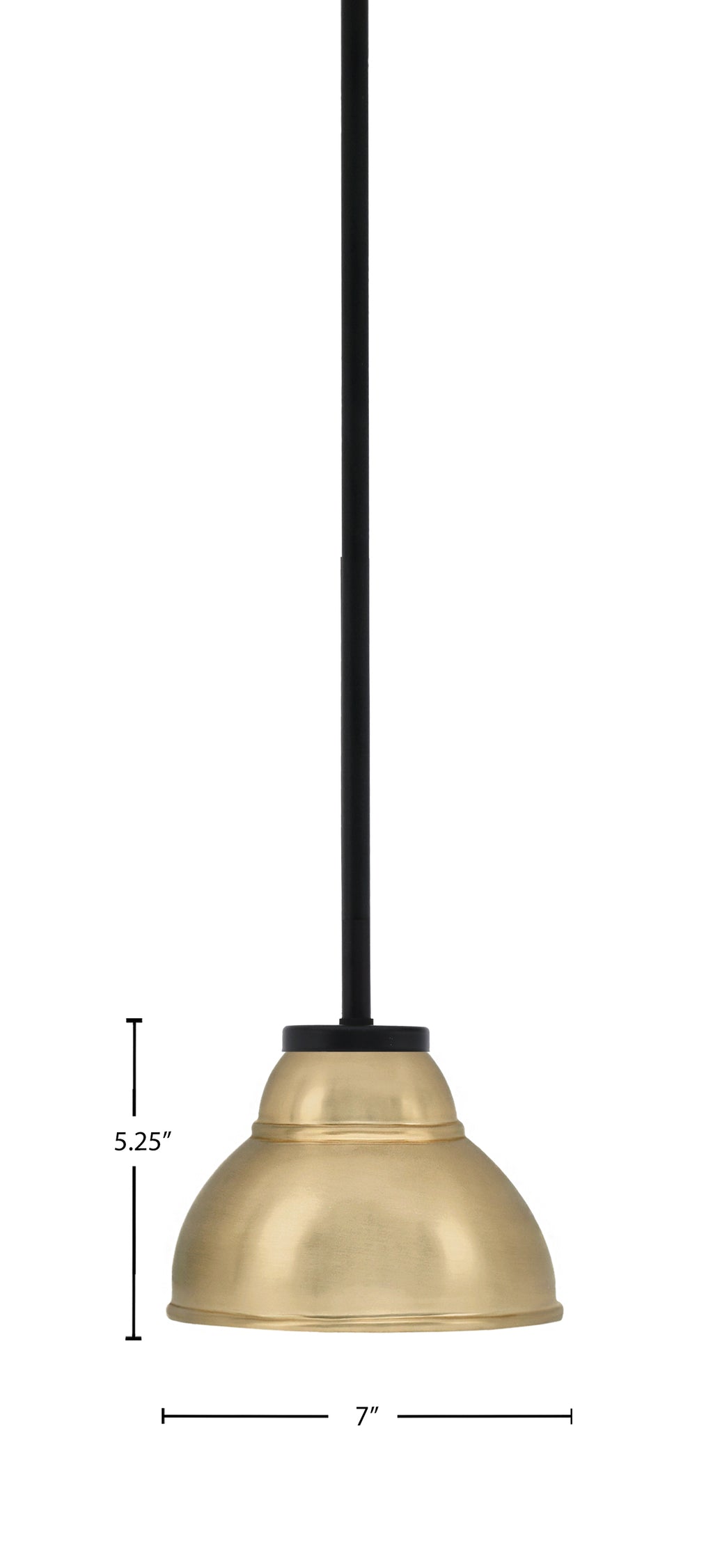 Sandia One Light Mini Pendant in Matte Black with New Age Brass Metal Shade Shade