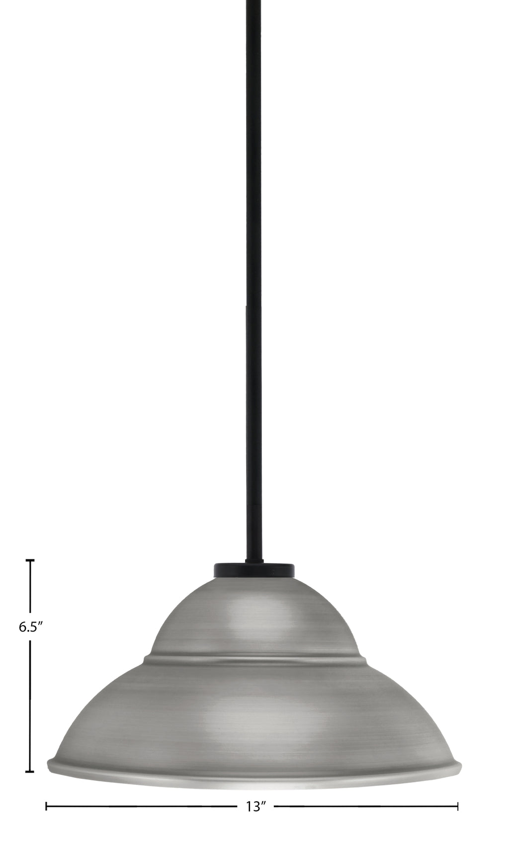 Sandia One Light Pendant in Matte Black with Graphite Metal Shade Shade