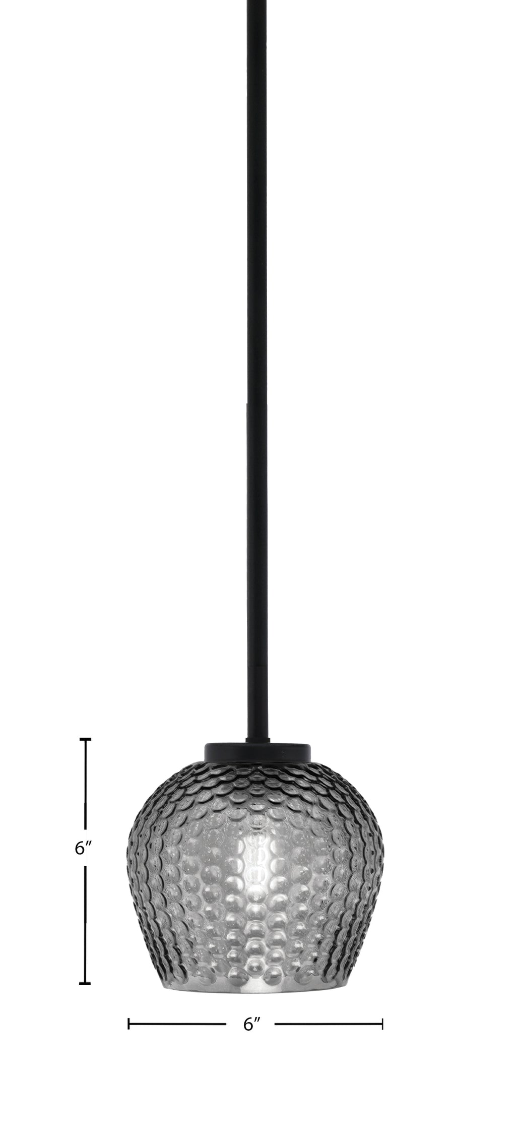 Sandia One Light Mini Pendant in Matte Black with Smoke Textured Shade