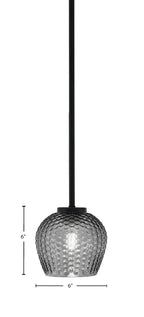 Sandia One Light Mini Pendant in Matte Black with Smoke Textured Shade