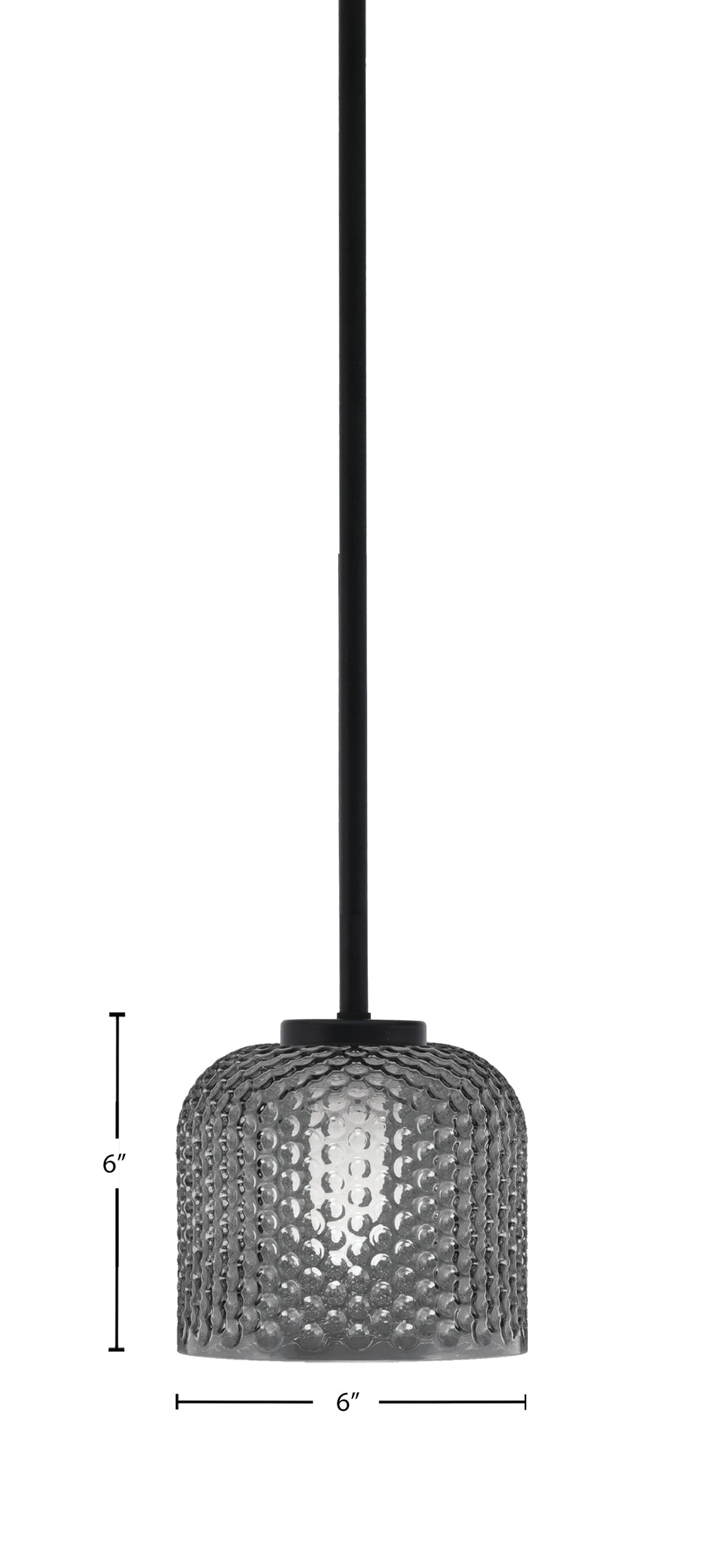 Sandia One Light Mini Pendant in Matte Black with Smoke Textured Shade
