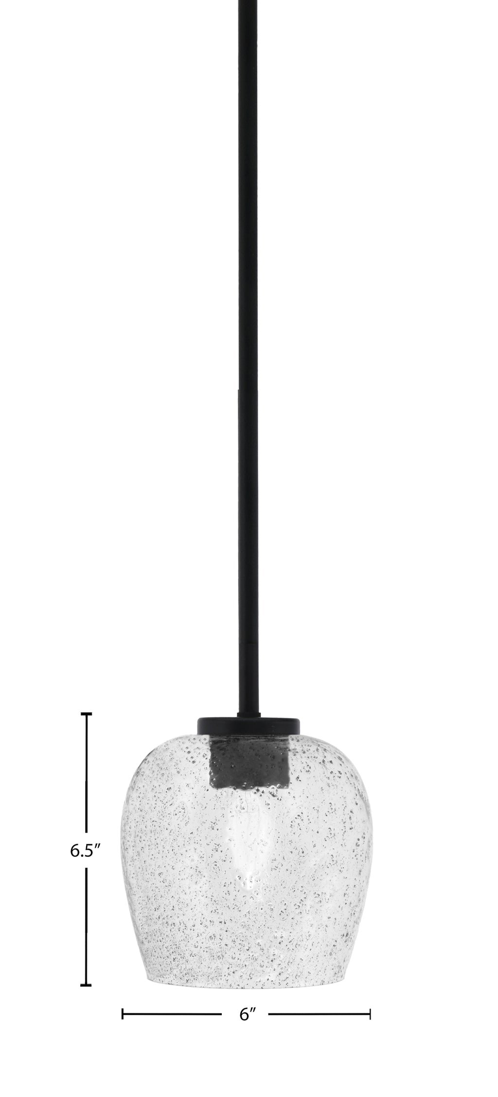Sandia One Light Mini Pendant in Matte Black with Smoke Bubble Shade