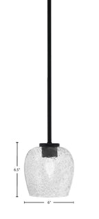 Sandia One Light Mini Pendant in Matte Black with Smoke Bubble Shade