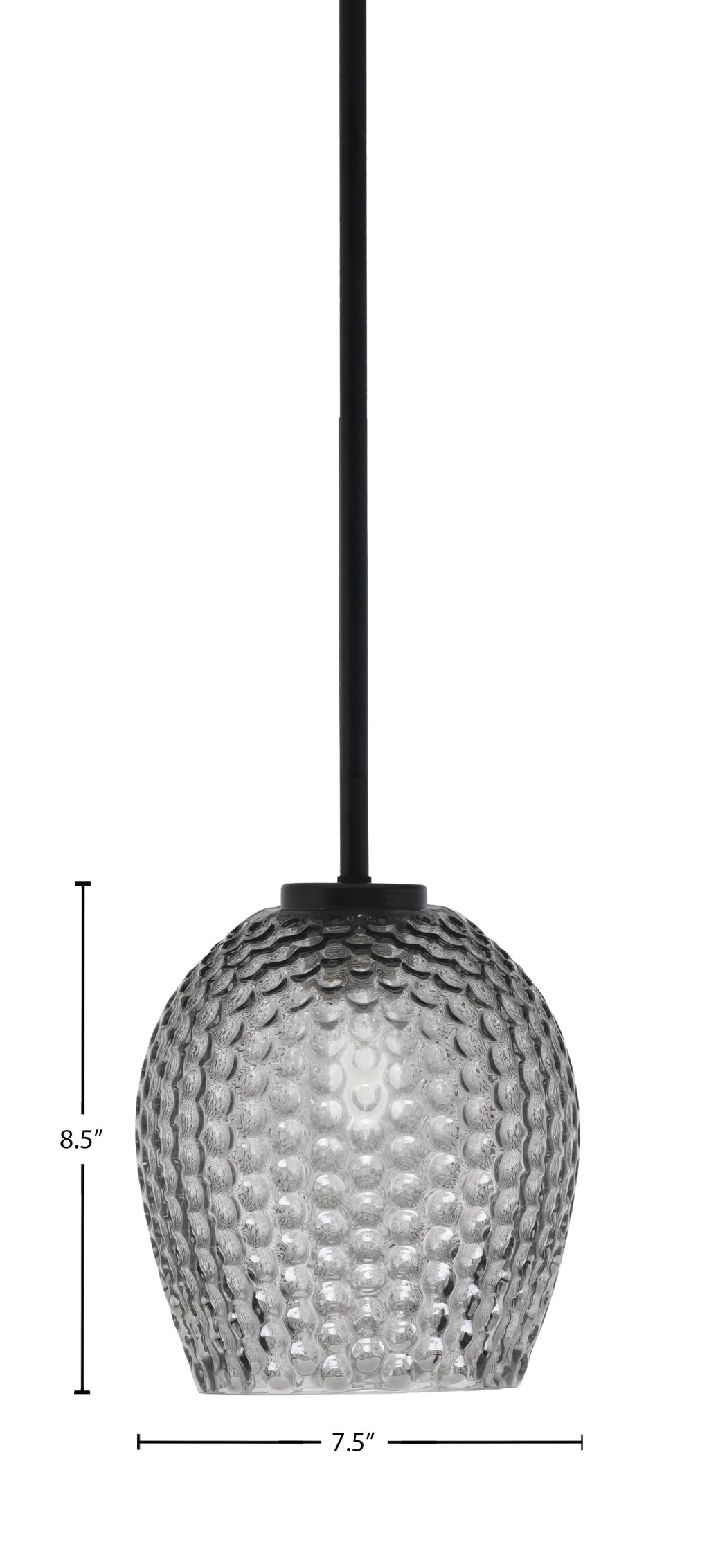 Sandia One Light Mini Pendant in Matte Black with Smoke Textured Shade