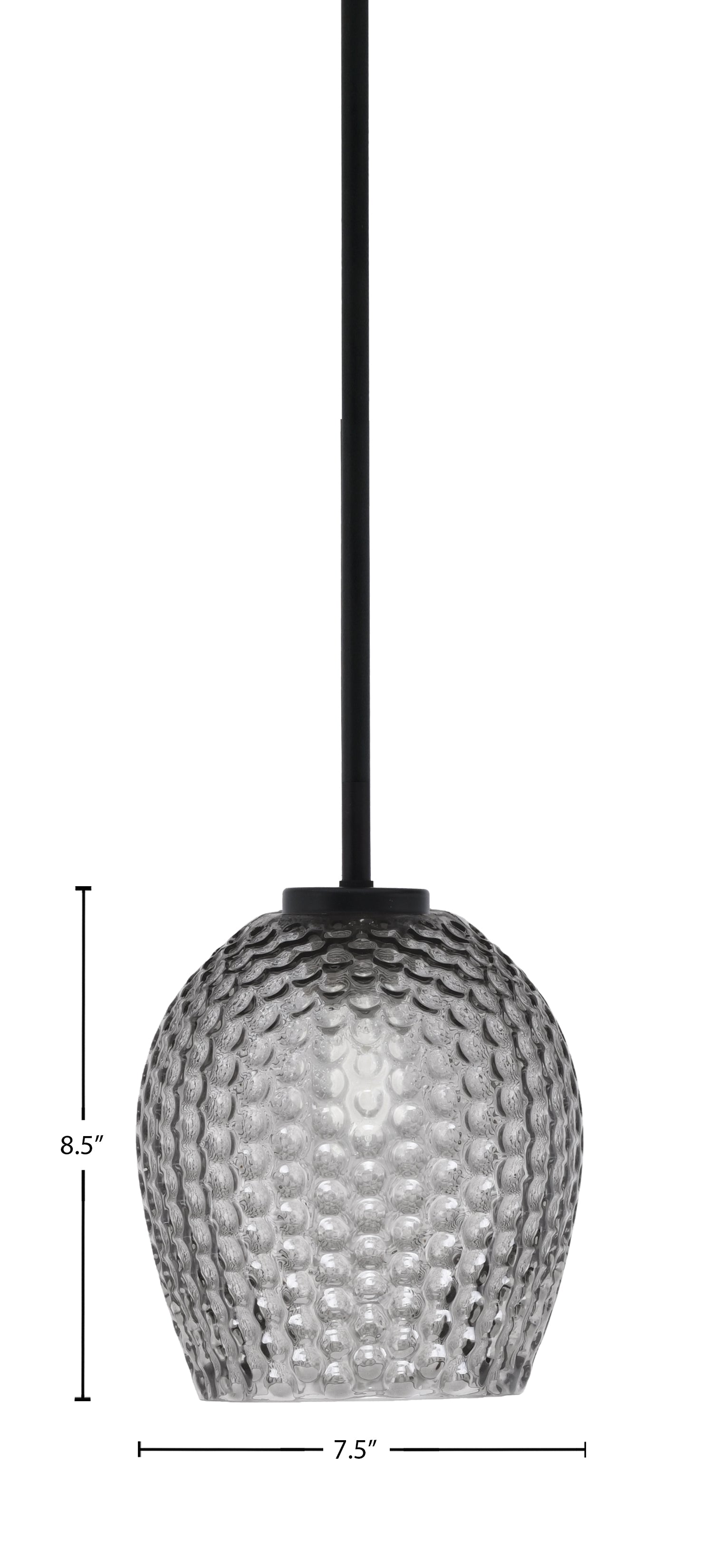 Sandia One Light Mini Pendant in Matte Black with Smoke Textured Shade