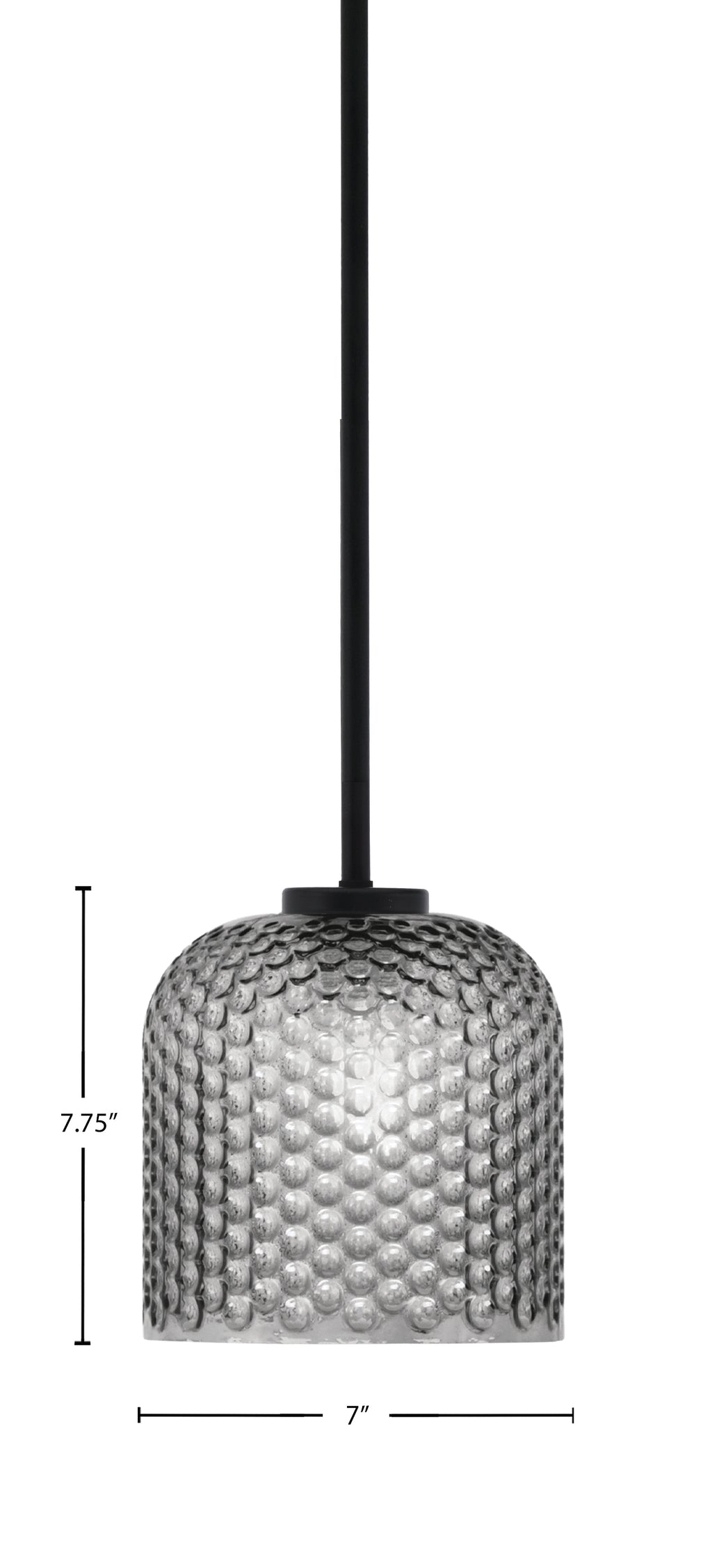 Sandia One Light Mini Pendant in Matte Black with Smoke Textured Shade