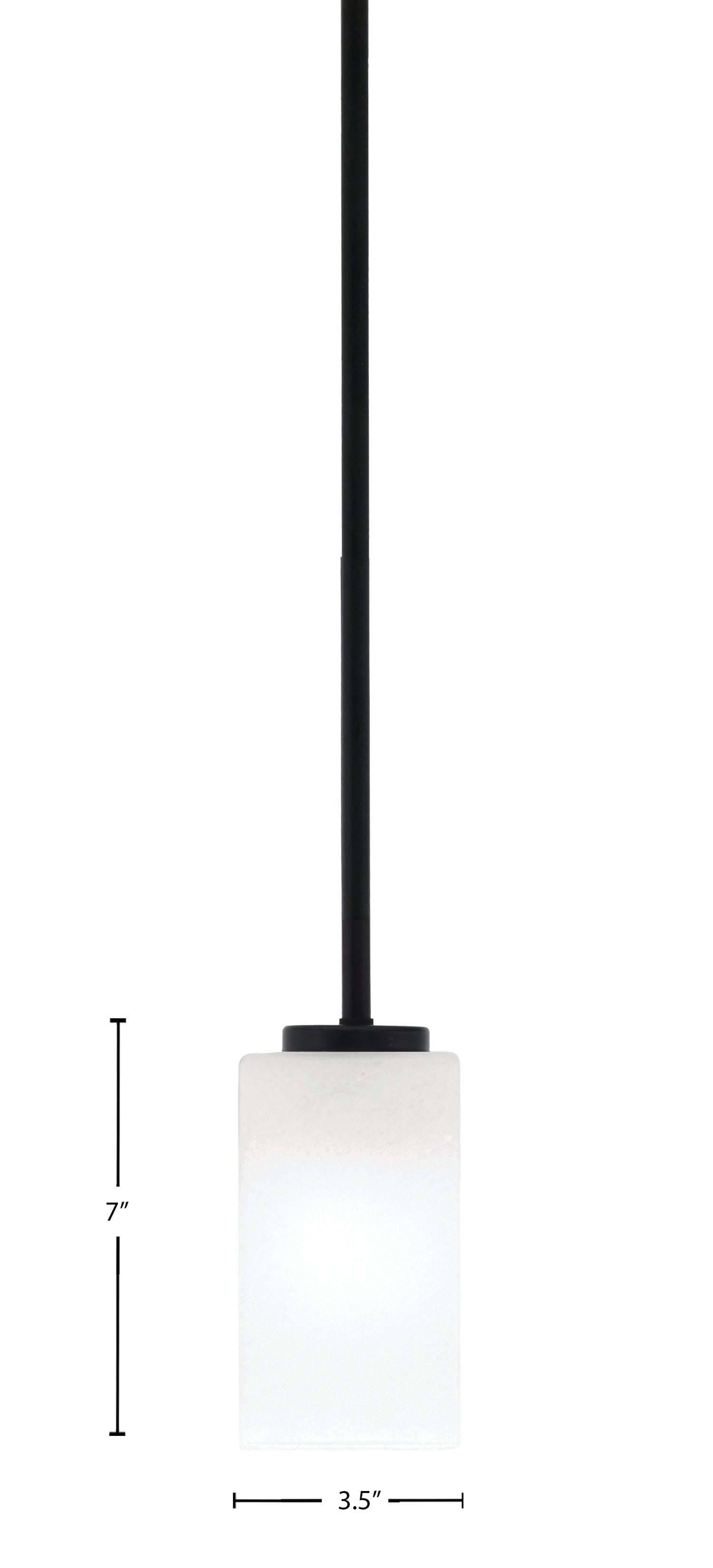 Sandia One Light Mini Pendant in Matte Black with White Marble Shade