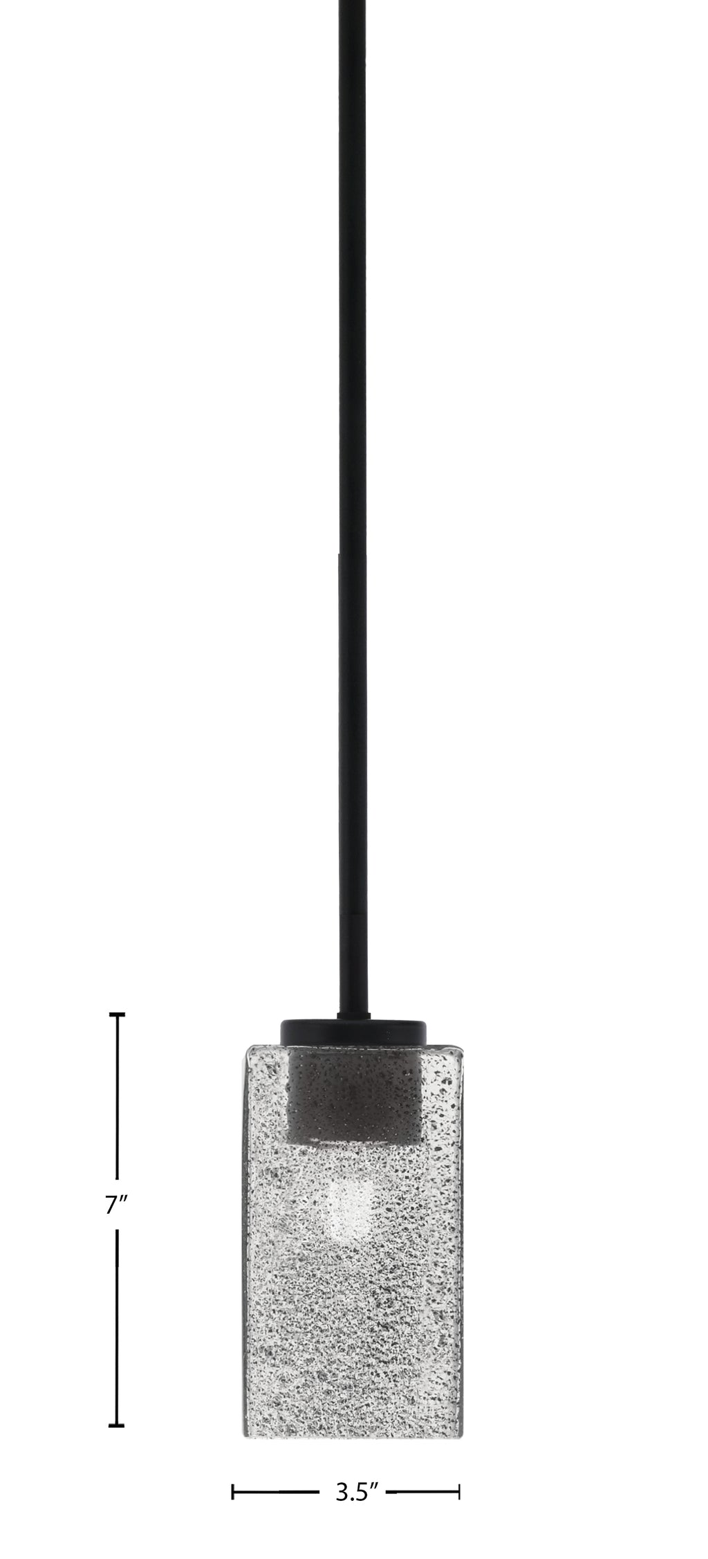 Sandia One Light Mini Pendant in Matte Black with Smoke Bubble Shade