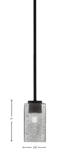 Sandia One Light Mini Pendant in Matte Black with Smoke Bubble Shade