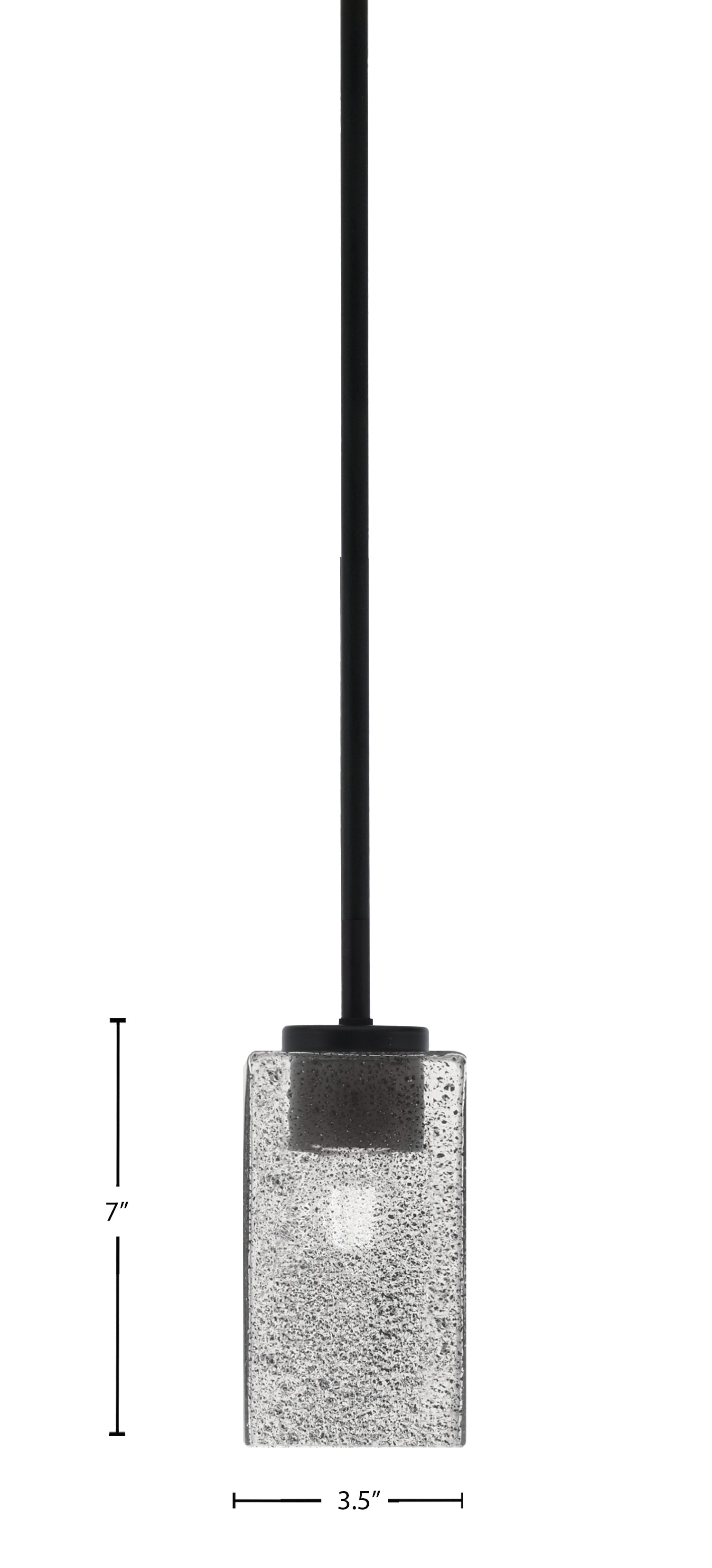 Sandia One Light Mini Pendant in Matte Black with Smoke Bubble Shade
