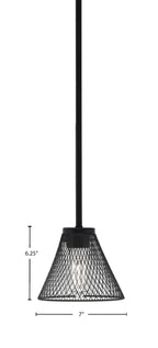 Sandia One Light Mini Pendant in Matte Black with Matte Black Metal Shade Shade