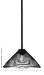 Sandia One Light Pendant in Matte Black with Matte Black Metal Shade Shade
