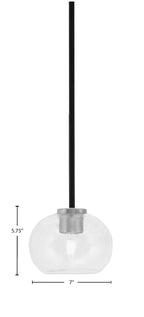 Sandia One Light Mini Pendant in Matte Black & Graphite with Clear Bubble Shade