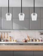 Sandia One Light Mini Pendant in Matte Black & Graphite with Clear Bubble Shade