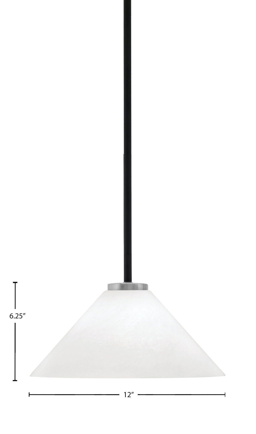 Sandia One Light Mini Pendant in Matte Black & Graphite with White Marble Shade