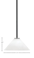 Sandia One Light Mini Pendant in Matte Black & Graphite with White Marble Shade