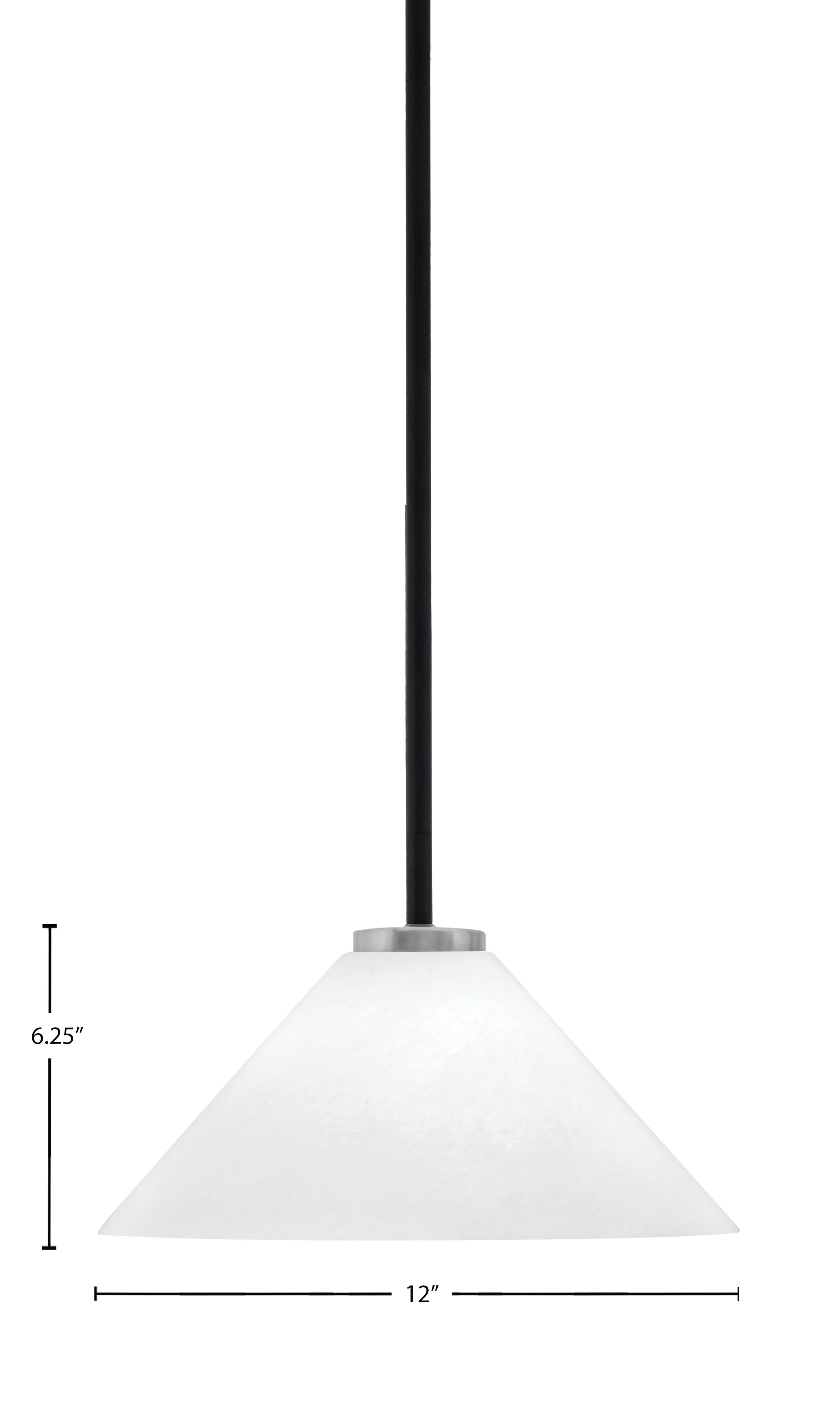 Sandia One Light Mini Pendant in Matte Black & Graphite with White Marble Shade