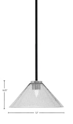 Sandia One Light Mini Pendant in Matte Black & Graphite with Smoke Bubble Shade