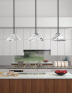 Sandia One Light Mini Pendant in Matte Black & Graphite with Onyx Swirl Shade