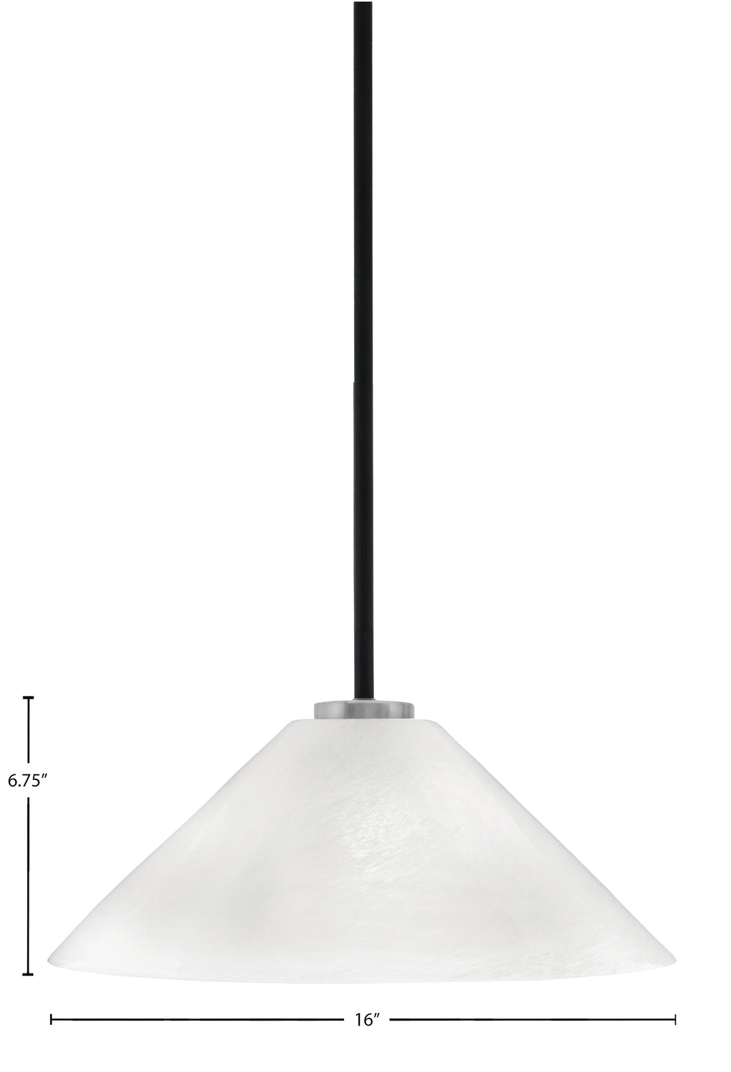 Sandia One Light Pendant in Matte Black & Graphite with White Marble Shade