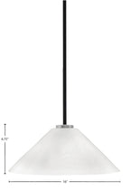 Sandia One Light Pendant in Matte Black & Graphite with White Marble Shade