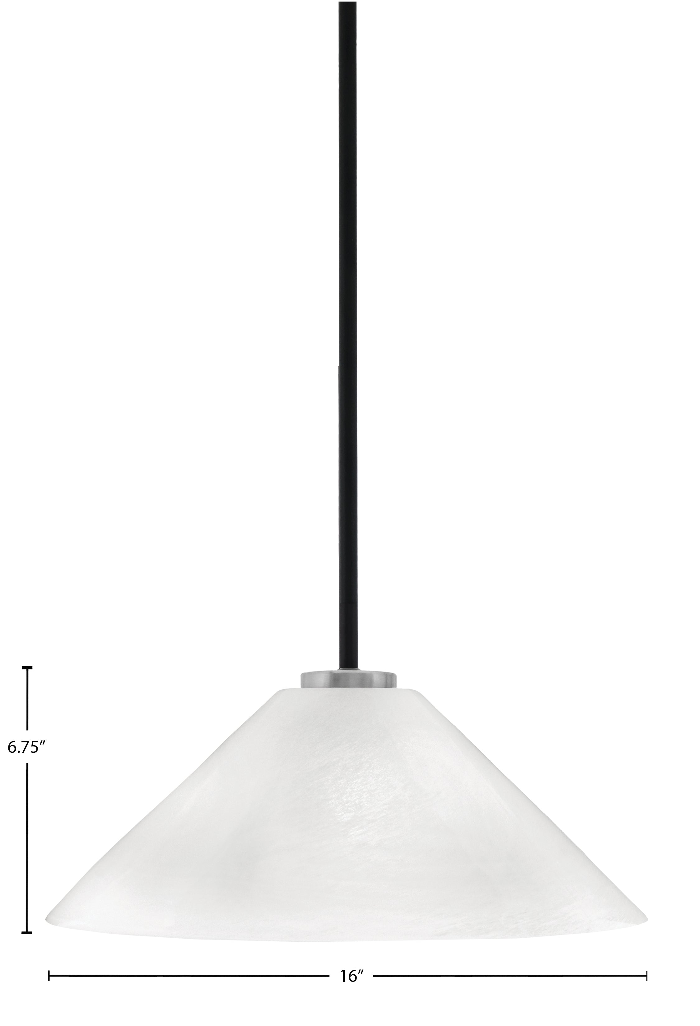 Sandia One Light Pendant in Matte Black & Graphite with White Marble Shade