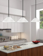 Sandia One Light Pendant in Matte Black & Graphite with White Marble Shade
