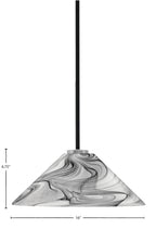 Sandia One Light Pendant in Matte Black & Graphite with Onyx Swirl Shade