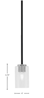 Sandia One Light Mini Pendant in Matte Black & Graphite with Clear Bubble Shade