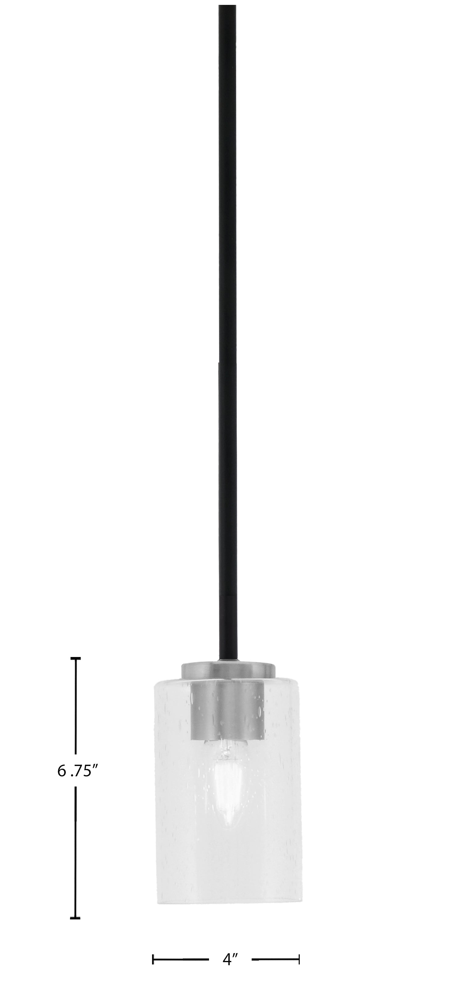 Sandia One Light Mini Pendant in Matte Black & Graphite with Clear Bubble Shade