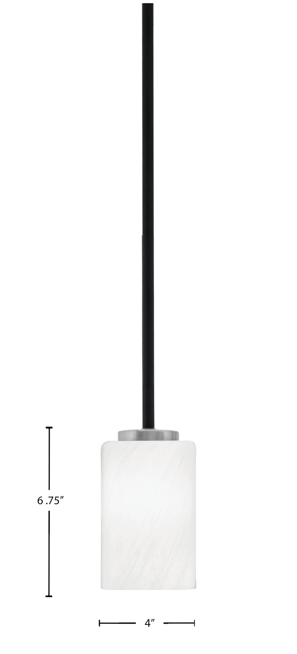 Sandia One Light Mini Pendant in Matte Black & Graphite with White Marble Shade