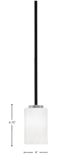 Sandia One Light Mini Pendant in Matte Black & Graphite with White Marble Shade