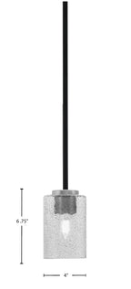 Sandia One Light Mini Pendant in Matte Black & Graphite with Smoke Bubble Shade