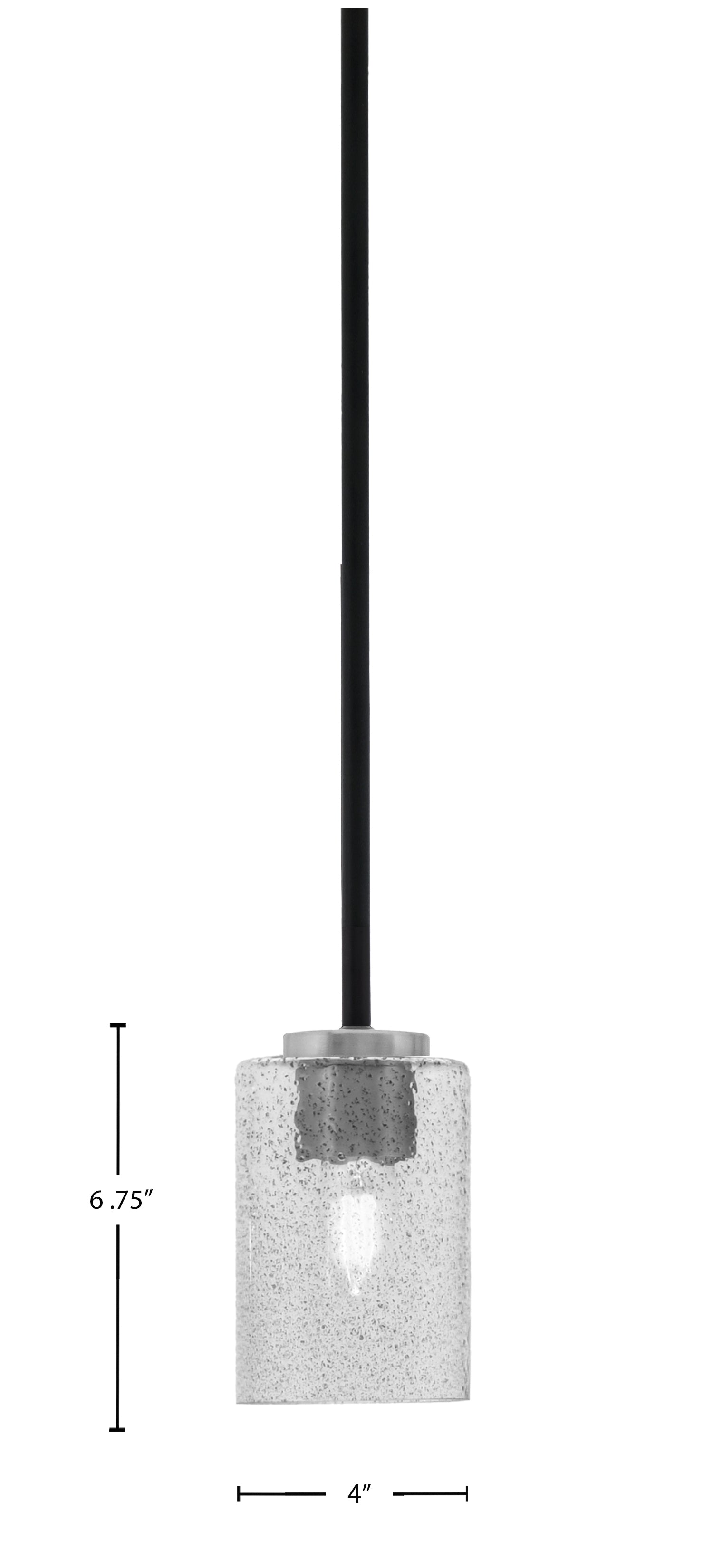 Sandia One Light Mini Pendant in Matte Black & Graphite with Smoke Bubble Shade
