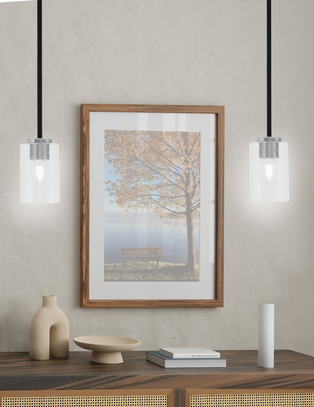 Sandia One Light Mini Pendant in Matte Black & Graphite with Clear Bubble Shade
