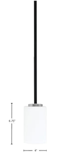 Sandia One Light Mini Pendant in Matte Black & Graphite with White Muslin Shade