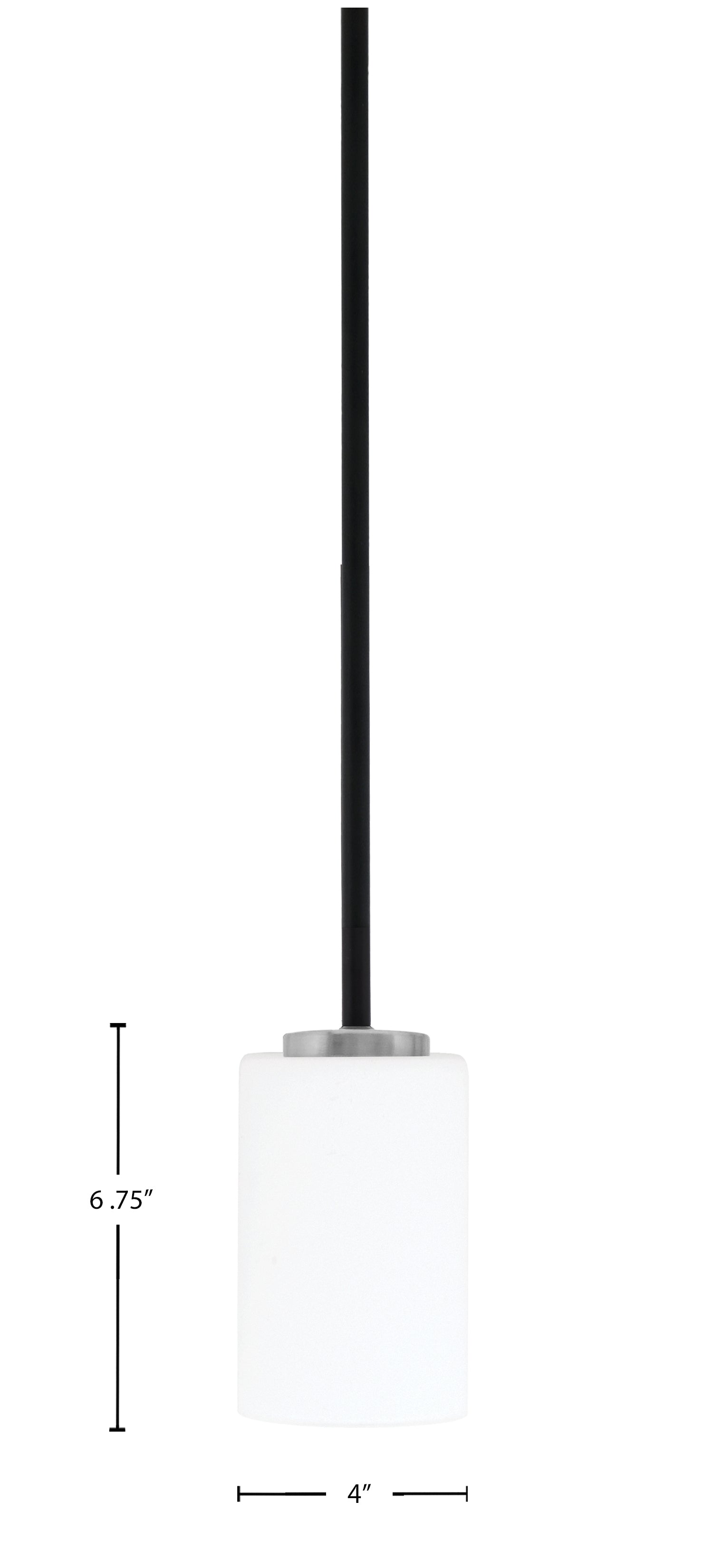 Sandia One Light Mini Pendant in Matte Black & Graphite with White Muslin Shade