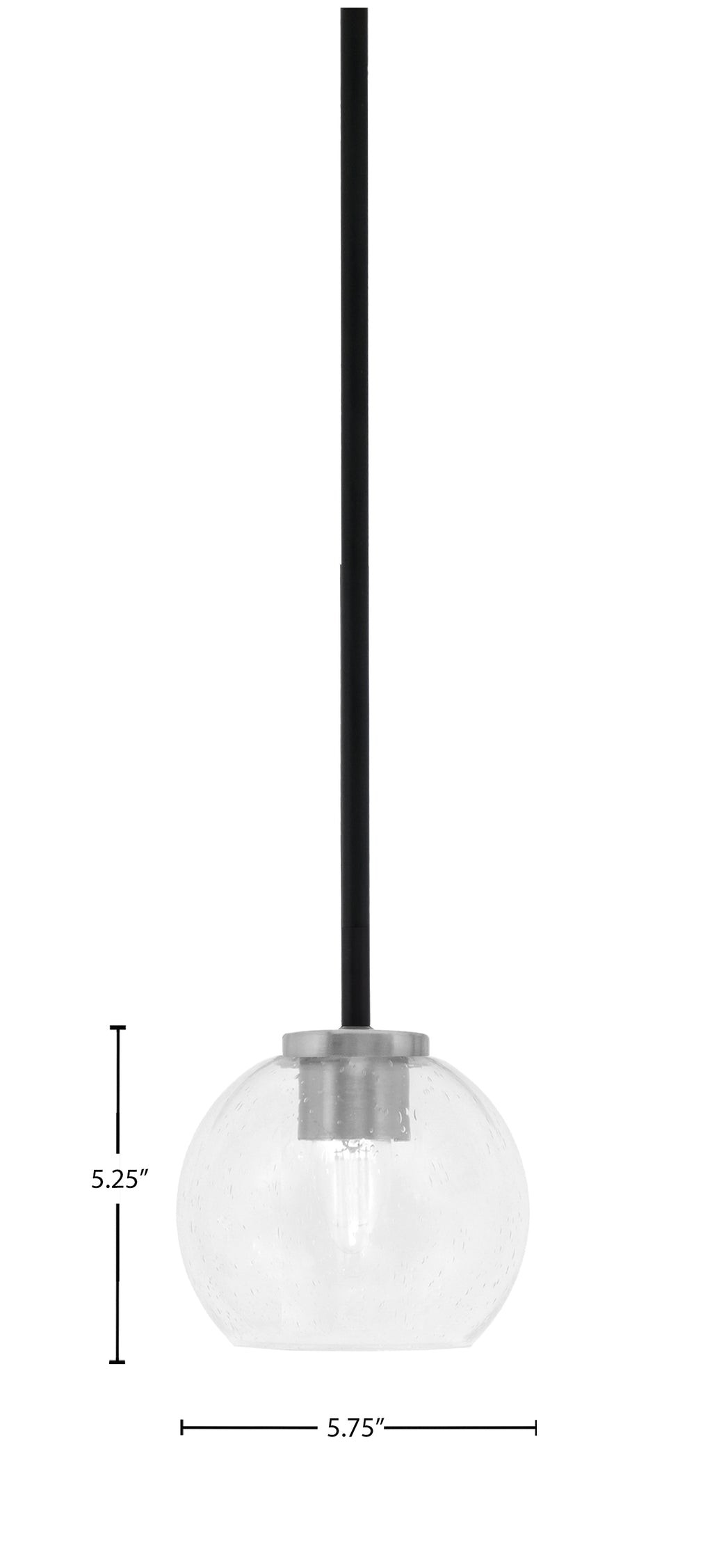 Sandia One Light Mini Pendant in Matte Black & Graphite with Clear Bubble Shade